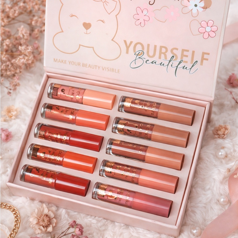 Lip Gloss Set - Red, Pink, Nude Shades
